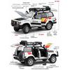 1/24 Scale Toyota Land Cruiser LC80 SUV Alloy Diecast Model Off-road Vehicle Collect Hobby Model Ornaments Gift for Friend Boy Display
