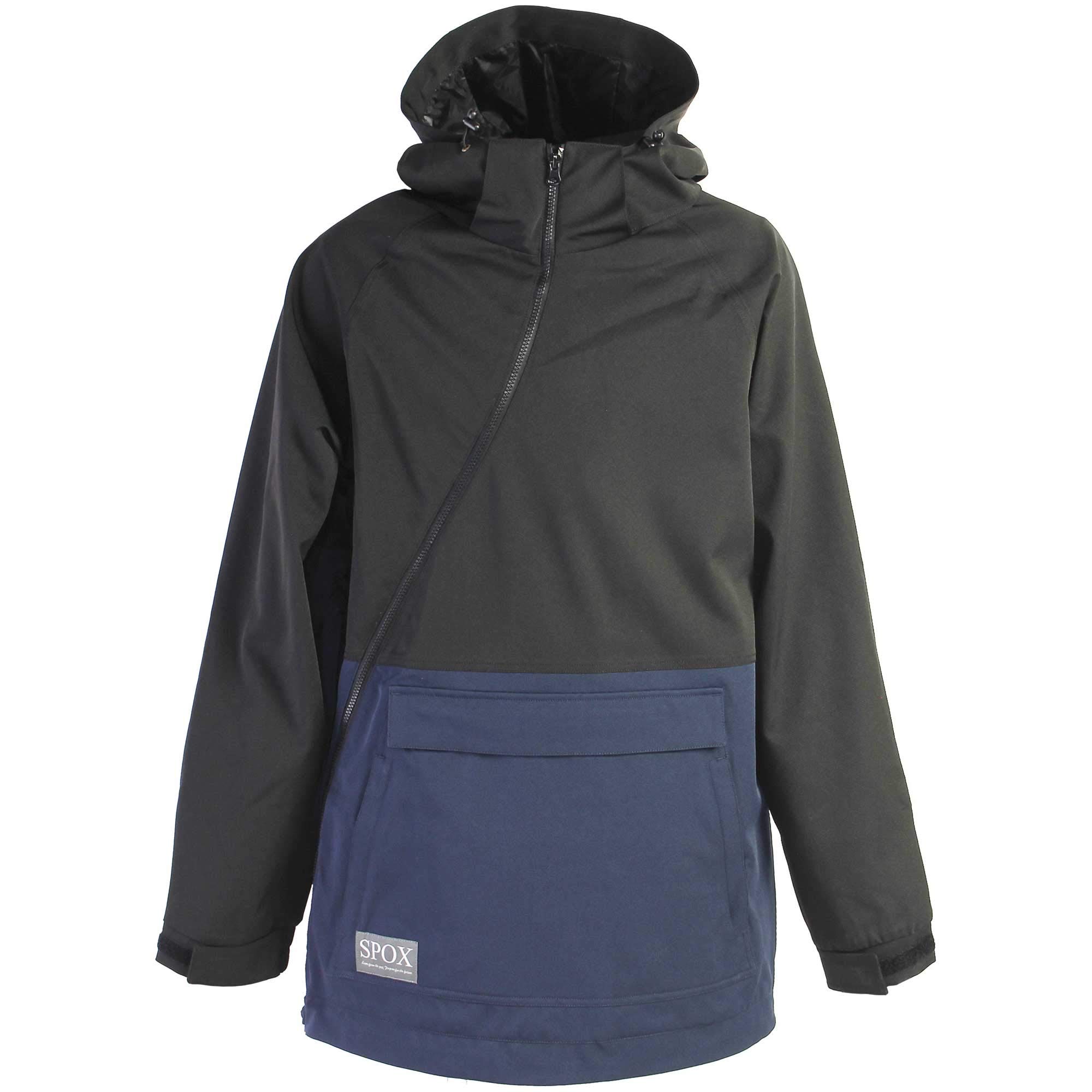 

SPOX Snowboard Pullover Jacket for Men and Women Resistance Breathability Strong Stretch (SPJ-0850, Black, XS) [Water 10,000mm, 5,000g, чорний