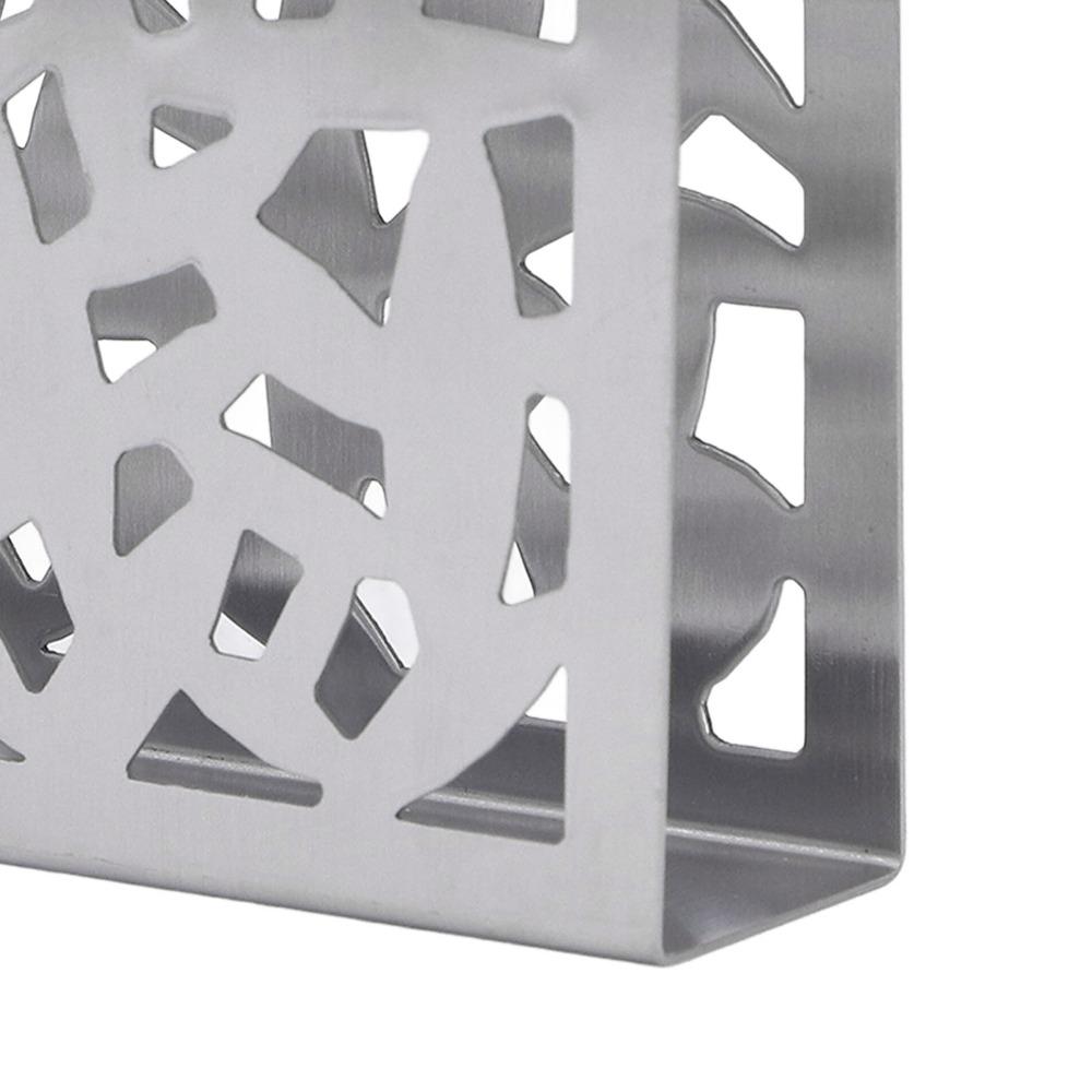 Hollow Out Metal Napkin Holder Glossy Edge Stainless Steel Napkin Holder  Kitchen Countertop