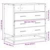 Smoke Oak Drawer Cabinet 70 X 41 X 70 Cm Engineered Wood