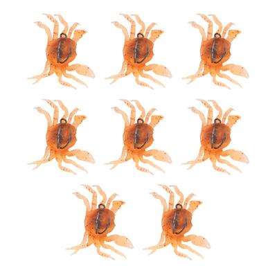 8Pcs Artificial Crab Bait 13cm 33.5g Simulation Crab Soft Lure Fishing Bait with Hooks for Freshwater Saltwater