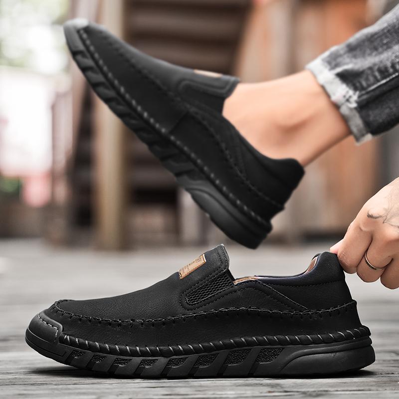 38-46 Outdoor Leather Shoes Mens Hiking Sneakers Car Driving Shoes Leather Large Size Ankle Boots