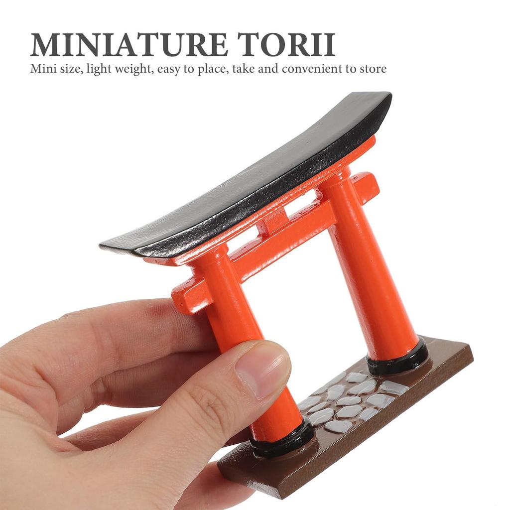 NOLITOY Miniature Torii Gate Shrine Model for Home Aquarium and 9x2x8cm Decor, Accessories, Ornament, Resin, Red,