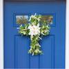 Easter Wreath Cross Door Sign Christian Floral Easter Decor for Front Door Porch