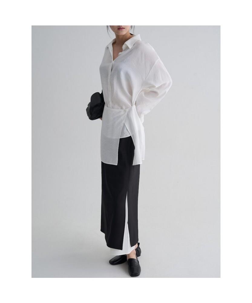8SECONDS Color Block Layered Maxi Skirt Black