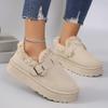Women's Retro Snow Boots Fleece-lined Moccasins, 2025 Thick-soled Slip-on Winter Shoes.