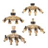 Brass 3/4" Thread 4-way Garden Tap Water Splitter Water Pipe 4-way Splitter Female 3/4" Garden Irrigation Valve Quick Connector