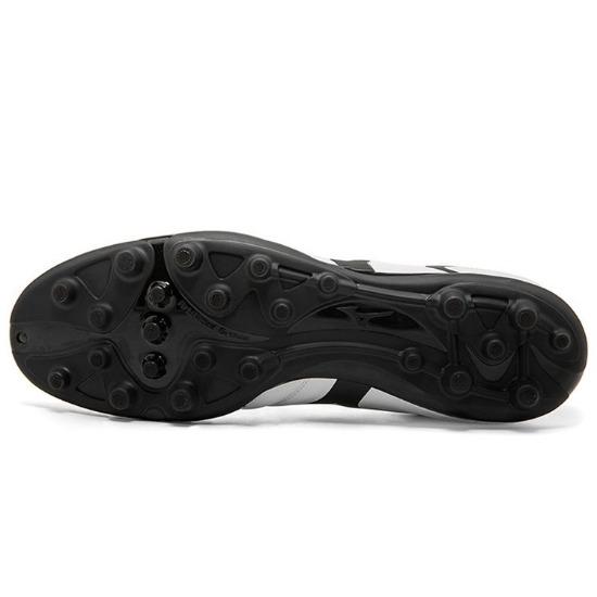 Mizuno Monarcida Neo II Select Rundzehen Schnürschuh AG (Gummistollen) Rutschfeste Strapazierfähige Fußballschuhe Herren Fußballschuhe Weiß Schwarz P1GA210609