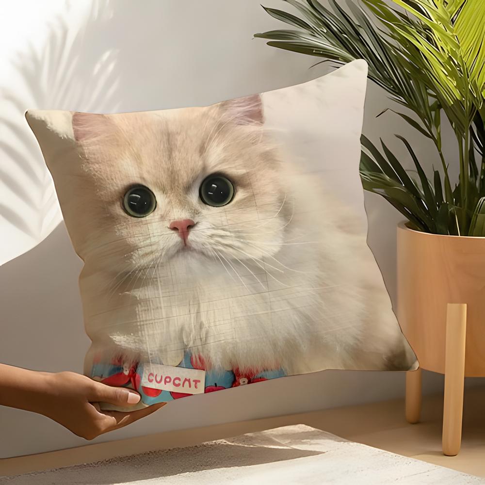 Cute Funny Internet Meme Cat Pillow Case Linen Cushion Covers For Decorative Sofa Home Pillows Case Car Chair Pillows Cases