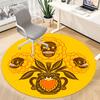 1pc Floral Skulls Office Round Area Rug,  Mat Suitable For Office, Under Office Chairs Bedroom Living Room Home Decor, Room Deco