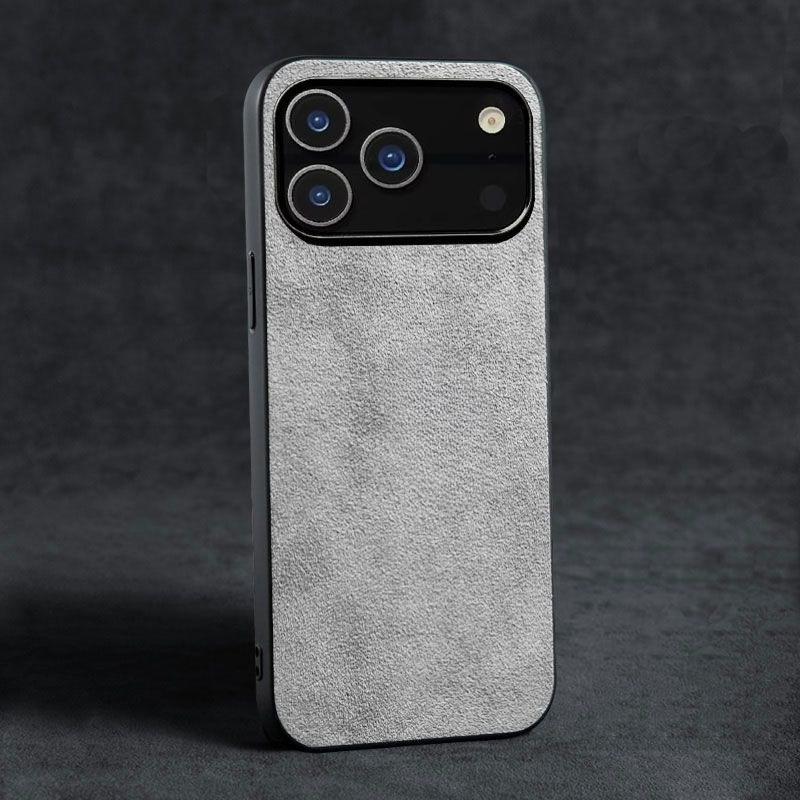 

Frosted Ultra-thin Alcantara Case for iPhone 17 Pro Max Air 16 17 16e 15 14 Plus 13 12 11 XS Max X XR 7 8+ Large Lens Hole Cover iPhone SE (2020) світло-сірий колір