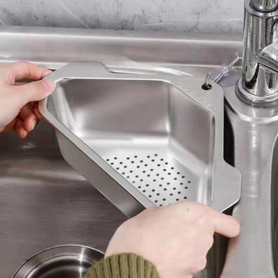 1 Stück 304 Edelstahl Spülbeckenablaufkorb Dreieckiger Spülbecken Küchenspüle Waschbecken Essensreste Filterhalter