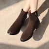 Sko for kvinner 2024 Høst Ny Mote Damesko Hot Selling Rund Tå Ensfarget Lav Hæl Spenne Fritidskjorte Støvletter Dame