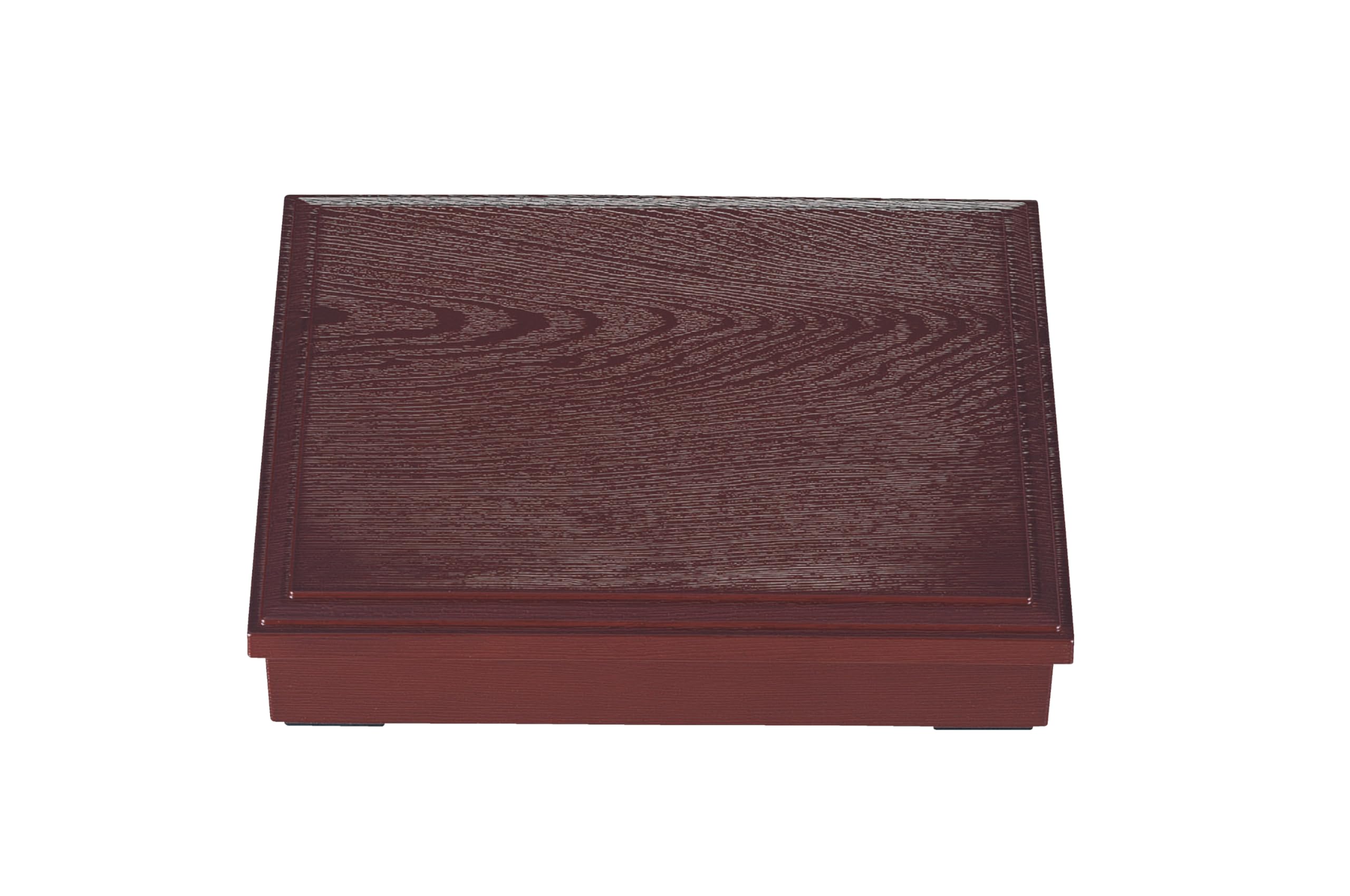 Wakaizumi long wooden bento box with wood grain lacquered in with vermilion and black Lacquerware, A-size 11-inch pattern, lacquer, gourd-shaped