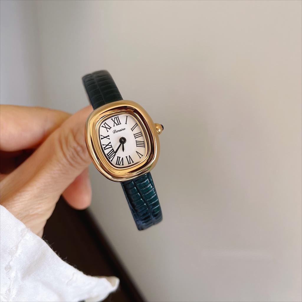 New Compact Bathtub Oval Luxury Niche Women's Watch Small Dial High Quality Leather Women's Watch Birthday Gift
