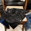 Girls' Spring/Fall Simple and Stylish Jacket, Small-to-Medium Children's Leather Jacket, Baby Casual Jacket