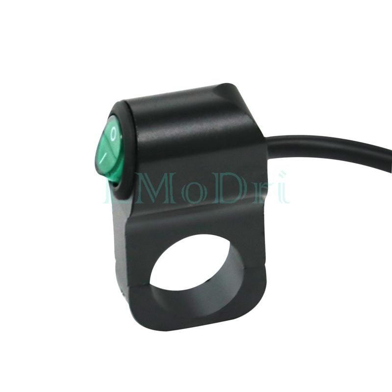 

LMoDri 12 В переключатели для мотоциклов светодиодный индикатор алюминиевый сплав 7/8 22 мм переключатель на руле для противотуманных фар зелёный