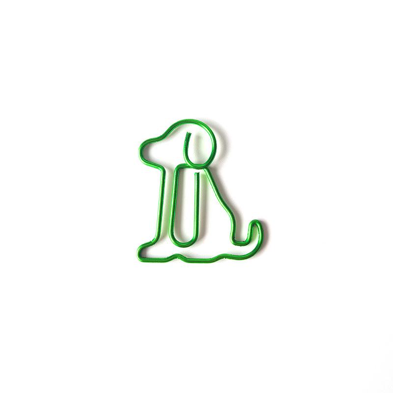 Colored Dog-Shaped Paperclip Set - Metal Cartoon Office Clips