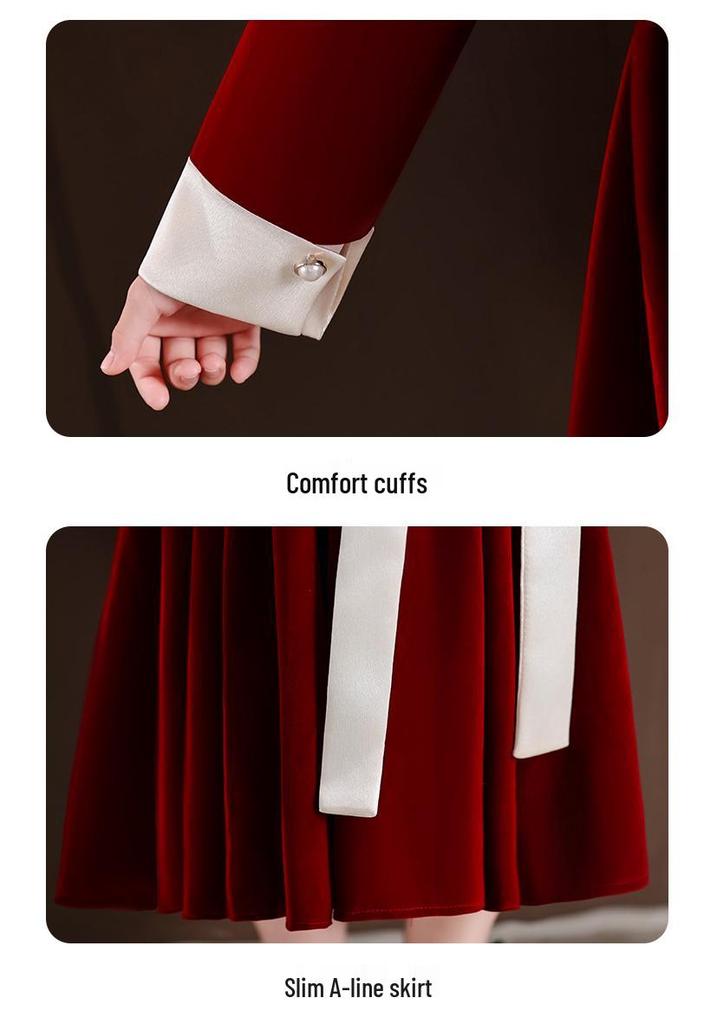 Autumn/Winter 2026 Girls' Exquisite Red Princess Dress - High-End Children's Fashion