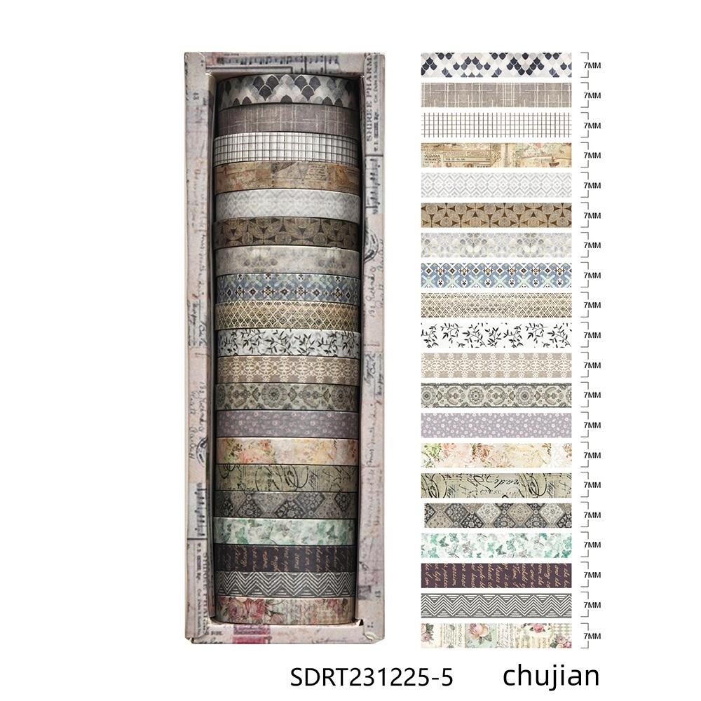 20pcs Meet for First Time Series Washi Tape Set 7mm Retro Flower Adhesive Masking Tapes Decoration Stickers A7585