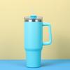 Large Capacity Insulated Stainless Steel Car Cup with Handle and Straw - Double Layer for Cold Retention (Ice Buster)