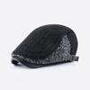 Men's Knitted Patchwork Newsboy Hat Warm Beret Cabbie Ivy Cap Adjustable Buckle Gatsby Style Casual Fashion Accessory