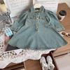 Girls' Casual Denim Dress with Lapel - New Spring & Autumn Fashion AQA025