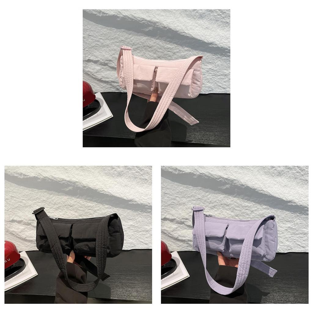 Casual Crossbody Bag For Daily Use With Multiple Pockets And Polyester Material