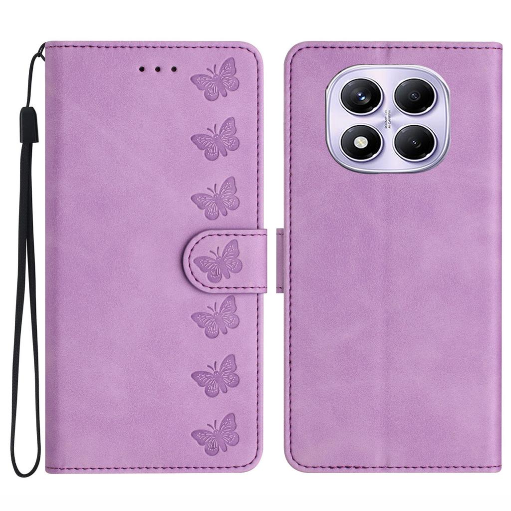 For Xiaomi Redmi Note 14 Pro 4G Case Imprinted Butterfly Leather Wallet Phone Cover