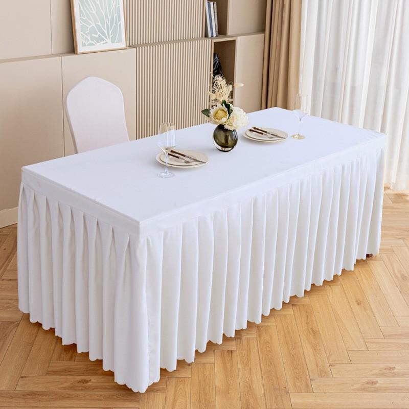 Modern Minimalist Table Skirt Hotel Conference Banquet Rectangular Dining Tables 120-240cm Length