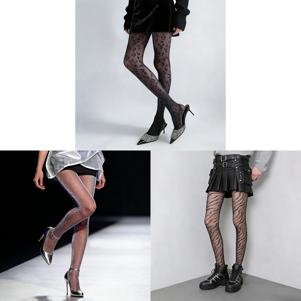 Sexy Leopard Print Stockings With Silver Thread For Summer Wear Womens Fashion