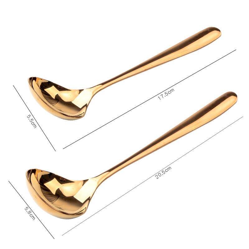 304 Stainless Steel Spoon Japanese Style Trendy Soup Spoon Long Handle Household Large Soup Spoon Short Handle Ramen Spoon