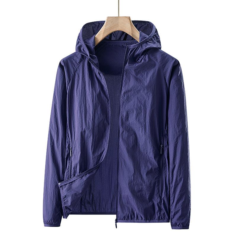 Sunscreen Clothing Outdoor Cycling Men's Hooded Light and Breathable Nylon Yarn Summer Trench Coat Mountaineering Jacket