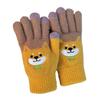 Cartoon Hunde Winterhandschuhe Verdicken Fleece Weiche Strickhandschuhe Touchscreen Finger-Trennende Elastische Strickhandschuhe Outdoor-Bekleidung