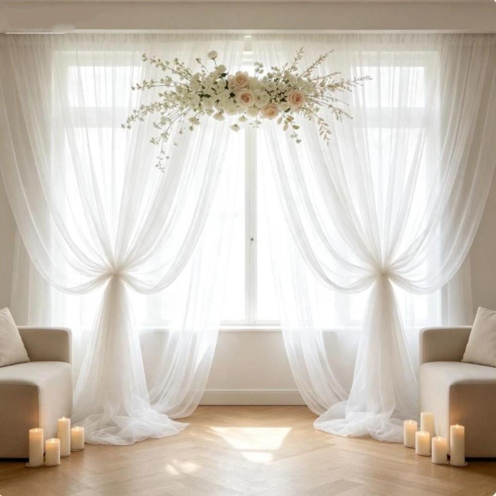 Transparent Sheer Mesh Curtains Event Backdrop Backdrop Curtain Multi-purpose Halloween Decor  Home