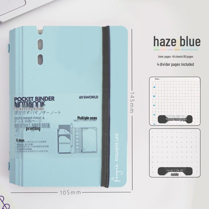 Compact Japanese-Style Notebook: A7 Pocket Book, A6 Note Pad, A5 Removable Ring Binder