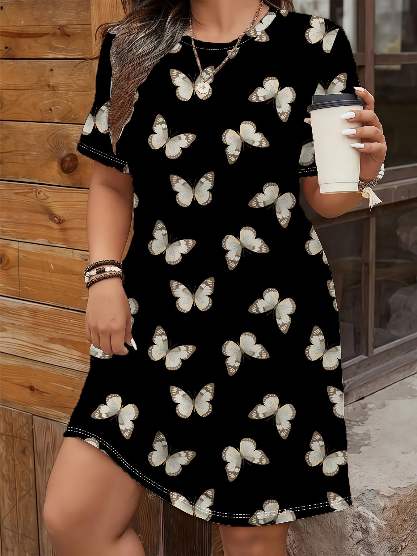 

Універсальні повсякденні сукні для жінок з вільним кроєм та принтом, з круглим вирізом 8XL