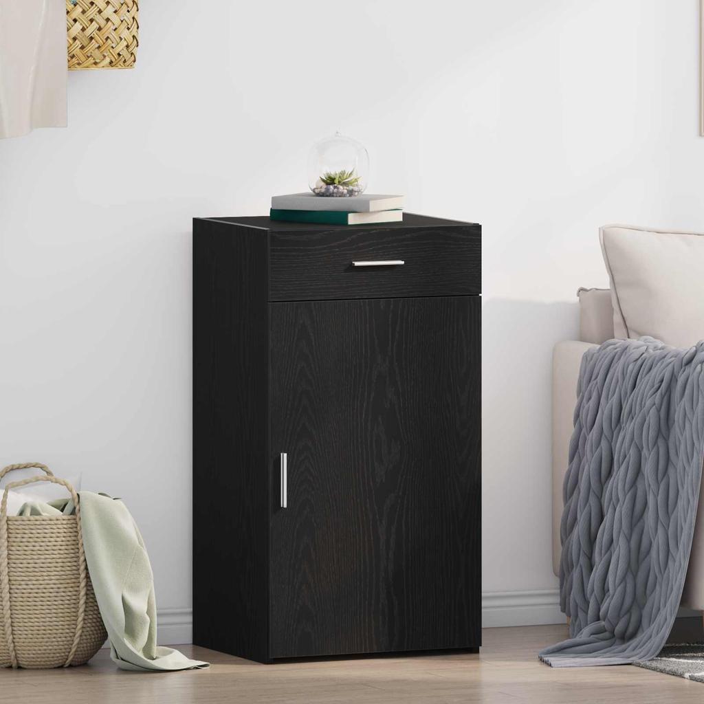 Sideboard with Drawers Black Oak Effect 50 x 42.5 x 93 cm