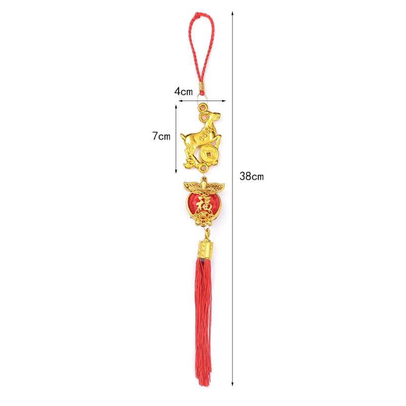 Chinese  Year 2027 Goat Hanging Ornament Red Tassel Cute Lucky Decor For Spring Festival Family Party Gifts