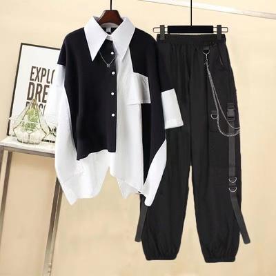Sommer Koreanisches Lockeres Design Freizeitanzug Kurzarmhemd Schicke Arbeitshose Zweiteiliges Set für Männer und Frauen
