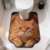 Quick-dry Bathroom U-shaped Mat Non-slip Bath Mat Fun Toilet Floor Rug  Household
