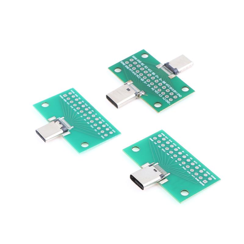 Type-C USB 3.1 24P Male to Female Adapter for Efficient Connectivity on PCB Board
