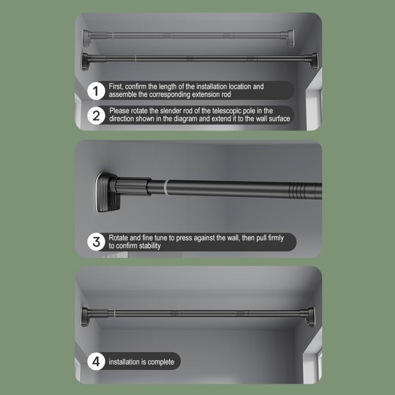 Telescopic Shower Curtain Rod Home Mutifunction Rod