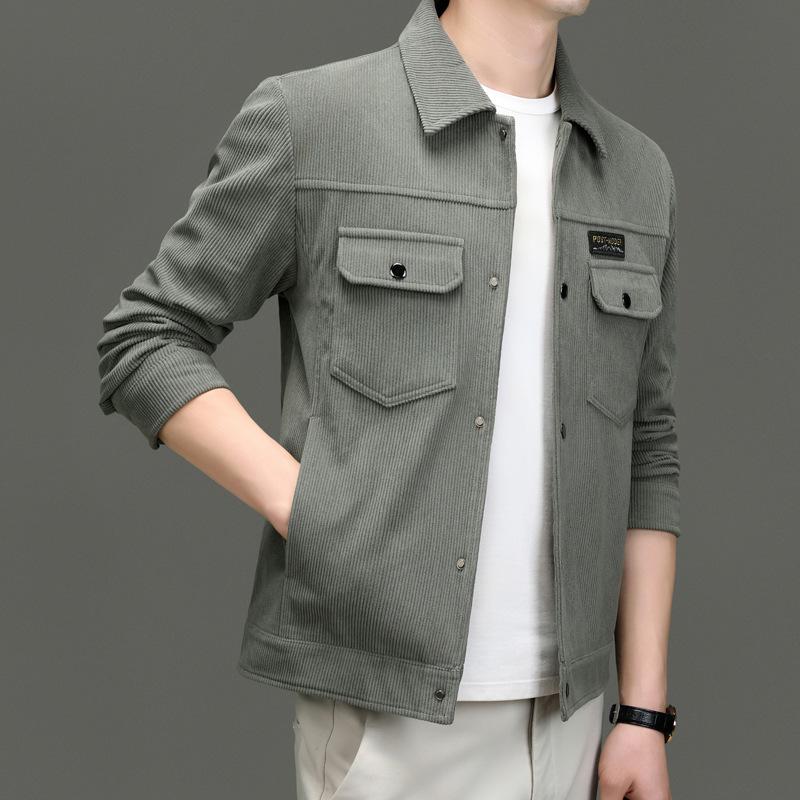 2024 Spring Men's Lapel Long Sleeve Casual Soft Jacket