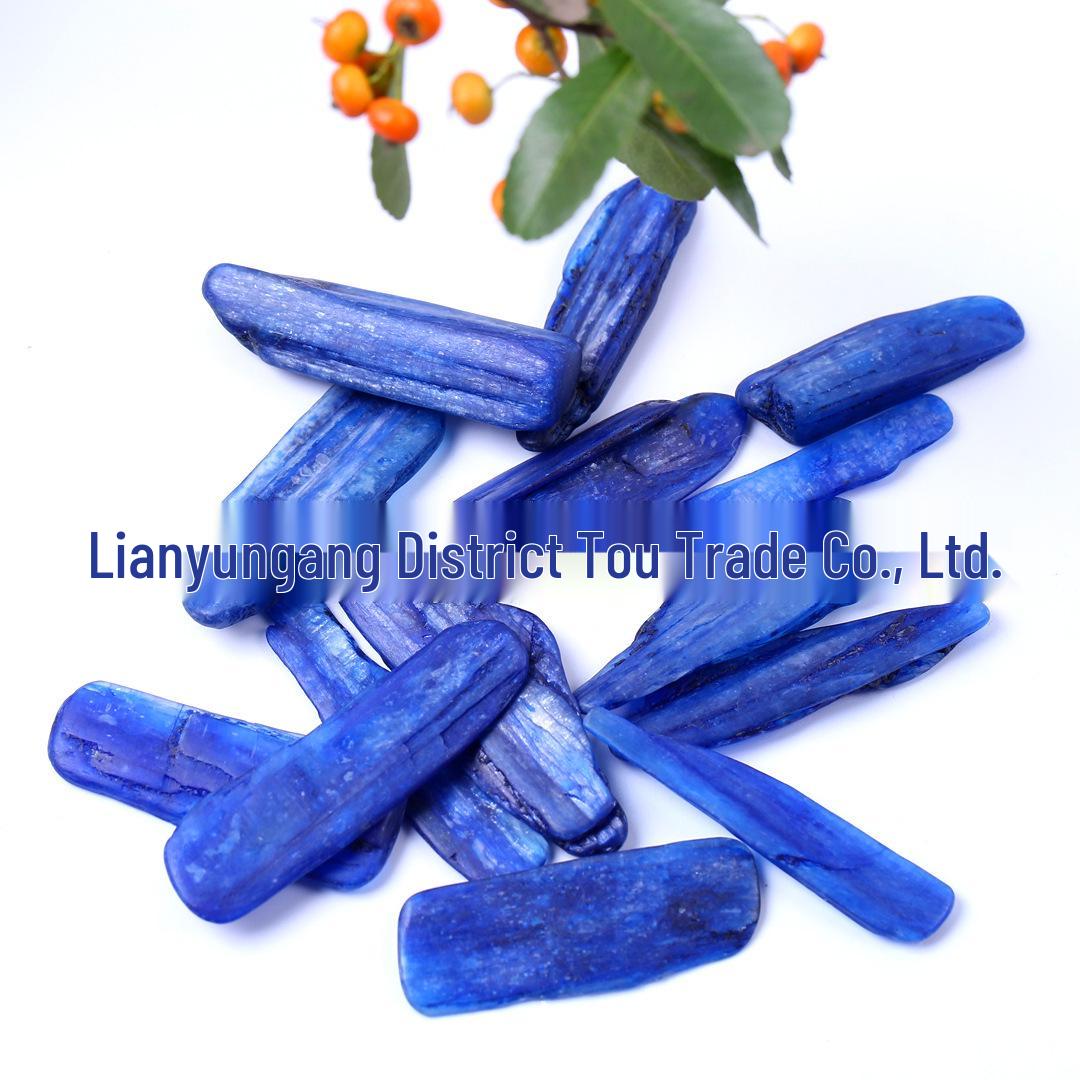 

Blue Crystal Strips Gravel Ornaments: Polished Blue Stone Slices for Incense Burners, Fish Tanks, Potted Plants, Landscaping, and Prospecting.