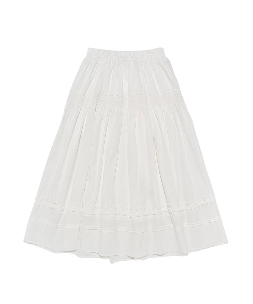 CARGOBROS FOR WOMAN Frilled Elastic Long Skirt (White)