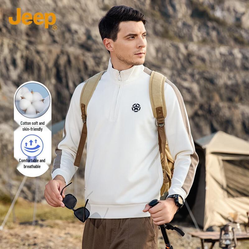 

JEEP Men s Half-Zip Stand Collar Sweatshirt 3XL