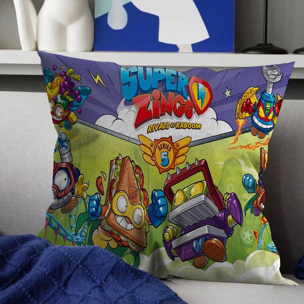 

Cute Cartoon Super Zings Cushion Cover Car Throw Pillow Case For Sofa Car Christmas Gift 40x40cm 45x45cm 12x12Inch