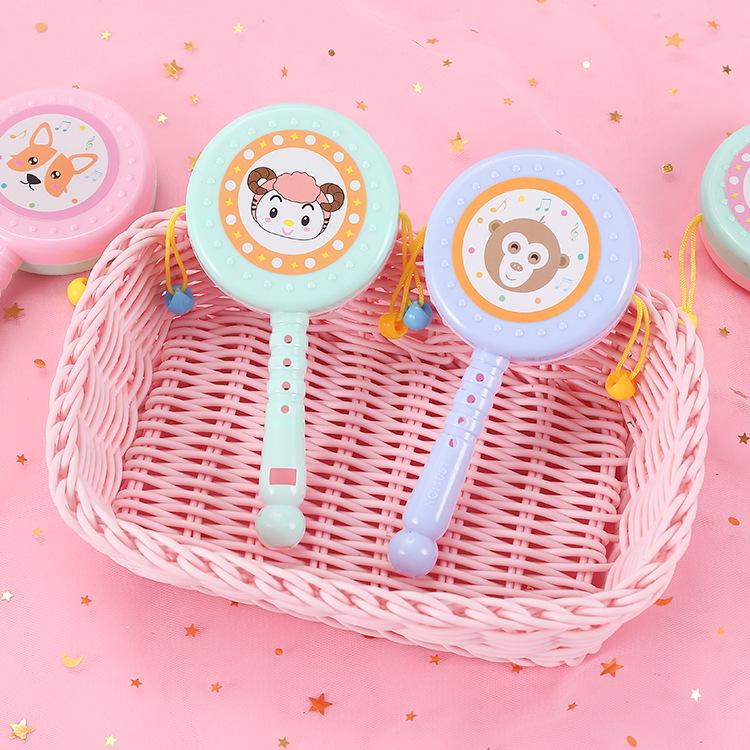 Chewable Rattle & Hand Drum for Newborns, 0-1 Year Old - Educational Toy for Babies 3 Months+