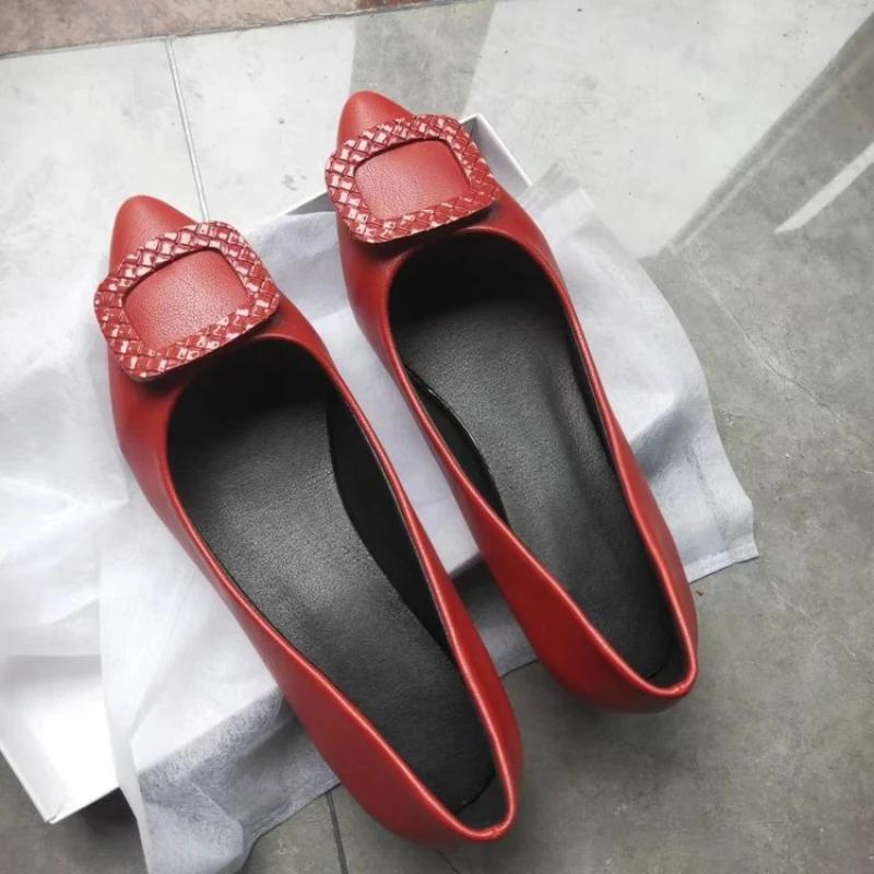 Madingi minkšti PU odos moteriški žemi bateliai, sekli burna, patogūs, stori kulniukai, moteriški darbo bateliai, maži odiniai bateliai